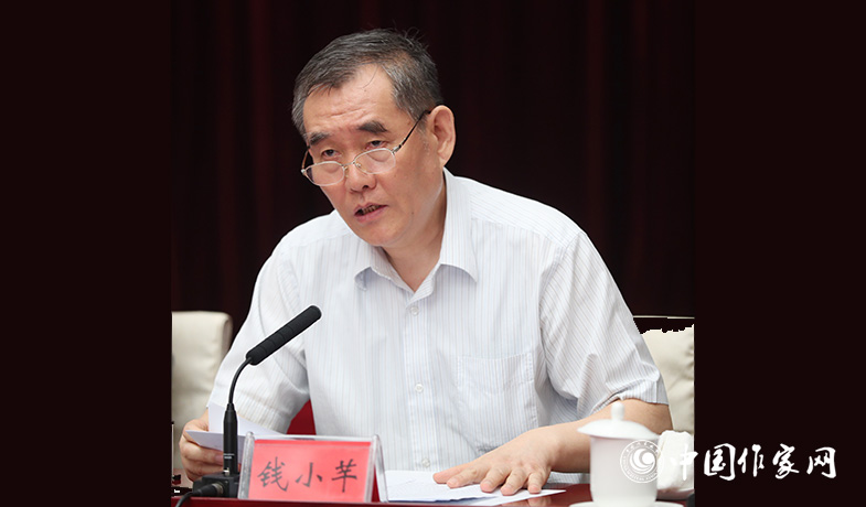 7月28日，錢小芊在第七屆魯迅文學獎各評獎委員會第一次全體會上講話