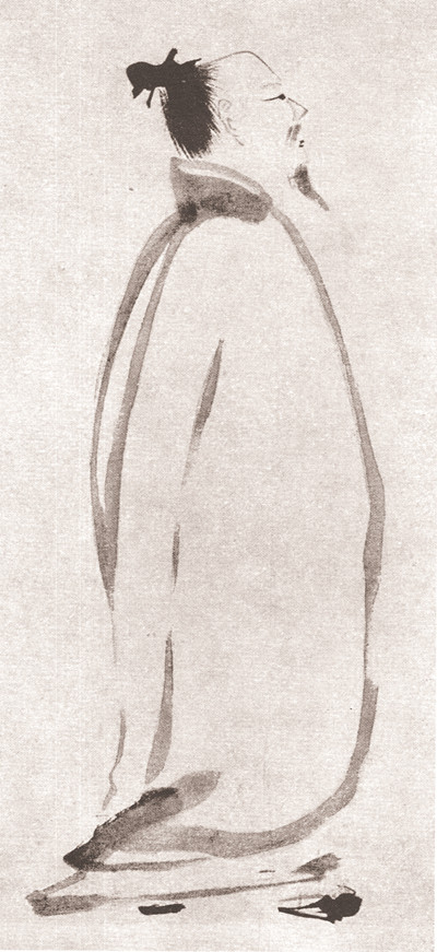 李白行吟圖軸(五代 臺北故宮博物院藏) 梁 楷 作