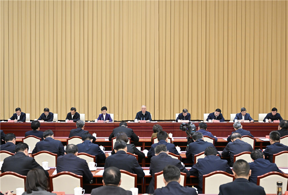 11月6日，學習貫徹習近平文化思想座談會在北京召開，中共中央政治局常委、中央書記處書記蔡奇出席并講話。新華社記者 岳月偉 攝