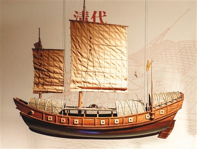 清代漕船模型。 　　中國京杭大運河博物館供圖