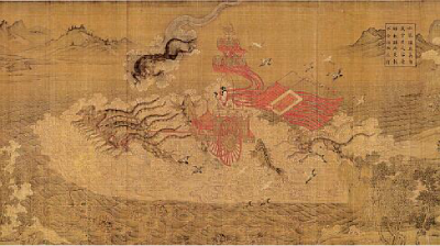 洛神賦圖（局部） 原作為東晉畫家顧愷之所繪，后有多個臨摹本，本圖應為宋代畫家所繪。