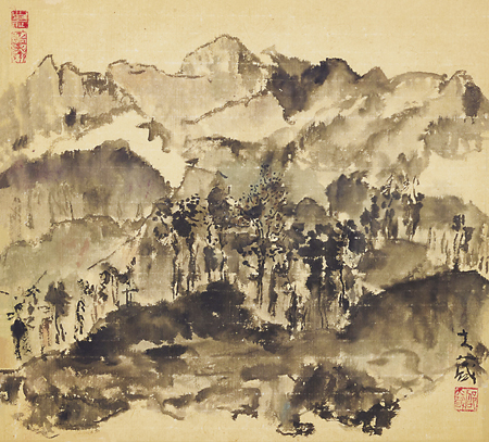 呼應（紙本水墨）　邵大箴