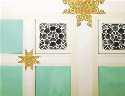 人民大會堂宴會廳天頂通風口設計手稿 常沙娜作品