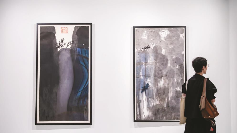 昨天，“行云流墨——巴黎賽努奇博物館藏現當代中國繪畫展”在上海東一美術館揭幕。（館方供圖）