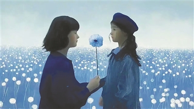 AI生成短片《致親愛的自己》劇照。  　　中國傳媒大學供圖