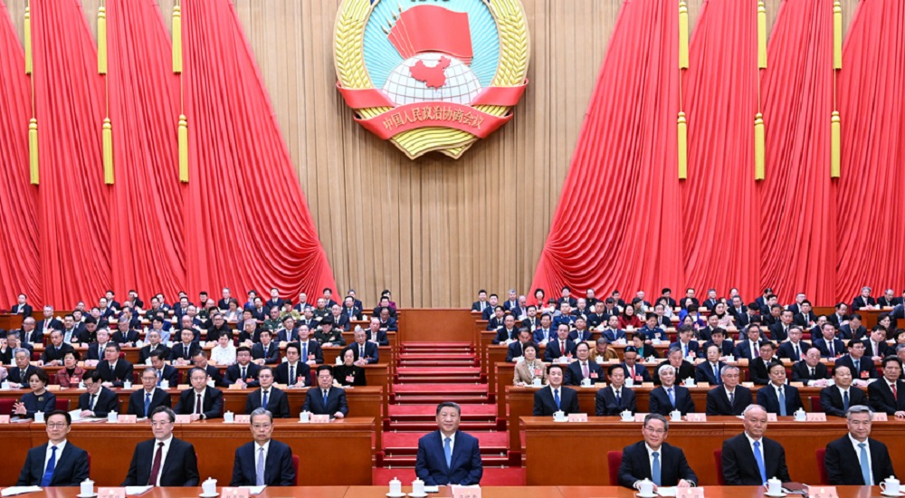 3月4日下午，中國人民政治協商會議第十四屆全國委員會第三次會議在北京人民大會堂開幕