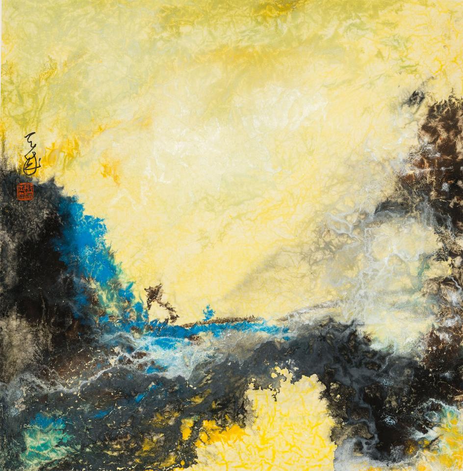 云橋 66cm×65cm 紙本彩墨 2019年