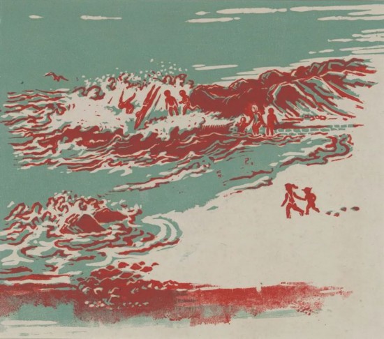 呂蒙《跳水》28.5x31cm 版畫 1962年 中華藝術宮（上海美術館）藏