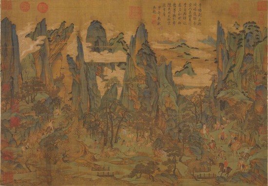 唐人 《明皇幸蜀圖》 絹本設色 縱55.9厘米 橫81厘米 臺北故宮博物院藏