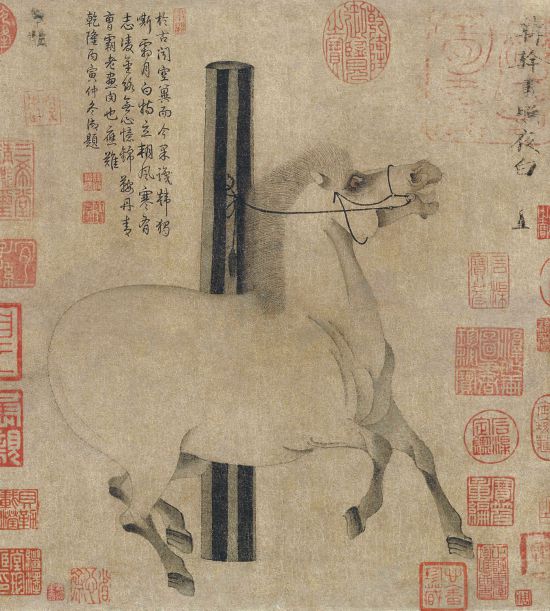 (唐)韓幹 照夜白 (局部) 紙本墨筆 縱30.8厘米 橫33厘米 〔美〕大都會藝術博物館藏