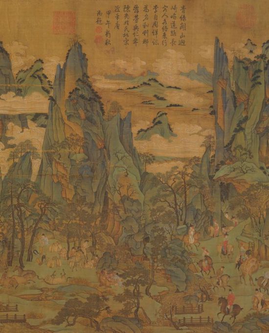 唐人 《明皇幸蜀圖》(局部) 絹本設色 縱55.9厘米 橫81厘米 臺北故宮博物院藏